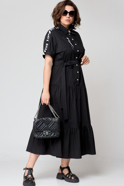 Платье EVA GRANT 7200 черный+зебра - фото 3