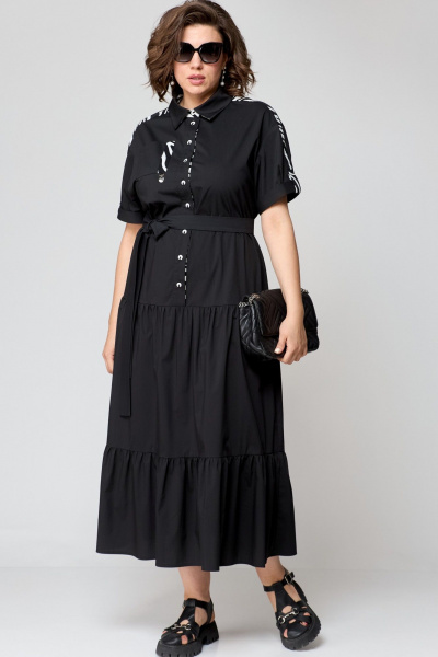 Платье EVA GRANT 7200 черный+зебра - фото 2