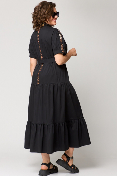 Платье EVA GRANT 7200 черный+леопард - фото 9