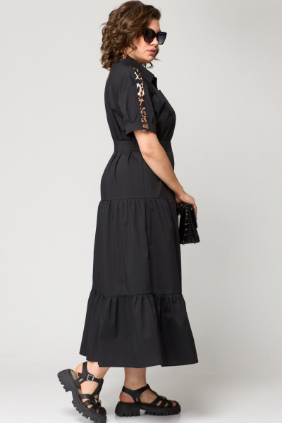 Платье EVA GRANT 7200 черный+леопард - фото 6