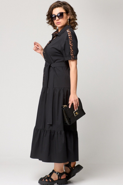 Платье EVA GRANT 7200 черный+леопард - фото 5