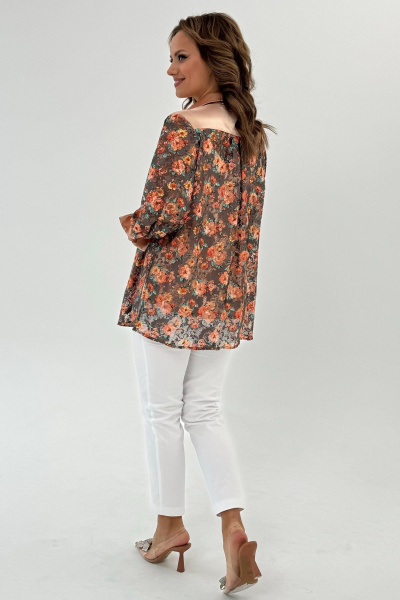 Блуза Condra 16243 бежевый-оранжевый - фото 7