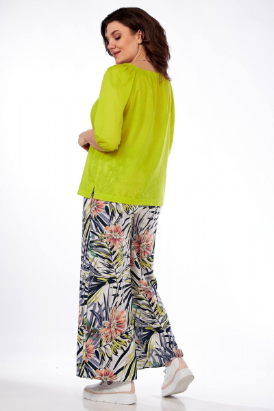Блуза, брюки Matini 1.1607/1 желтый+цветы - фото 4