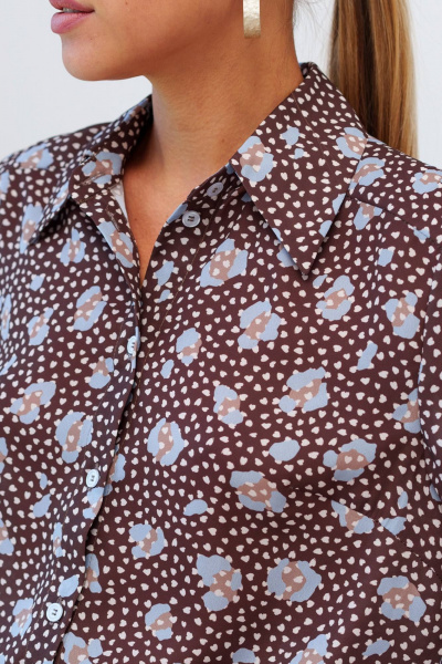 Рубашка Ivera 5105 коричневый, голубой - фото 6