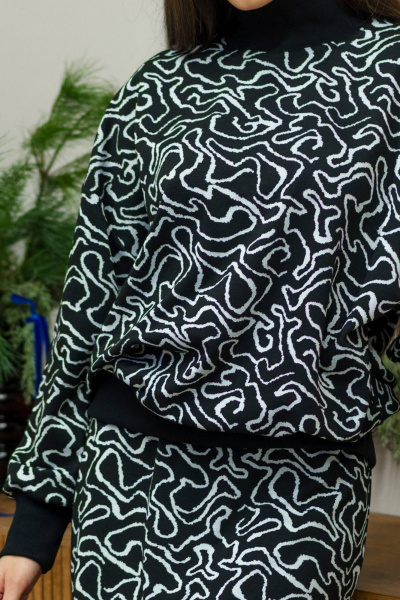 Джемпер, юбка Ivera 6047L черный, белый - фото 2