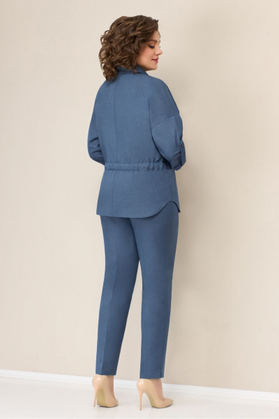 Блуза, брюки, жакет VOLNA 1304 голубой джинс - фото 2