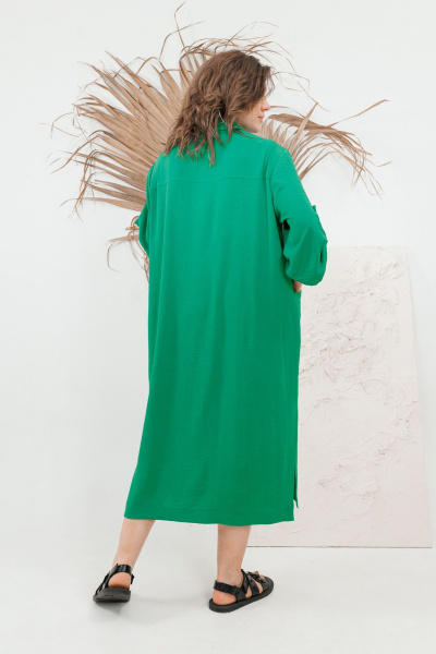 Платье OVERYOU М105/1 зеленый - фото 9