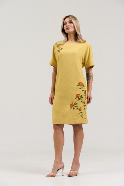 Платье LadisLine 1499 горчица - фото 2