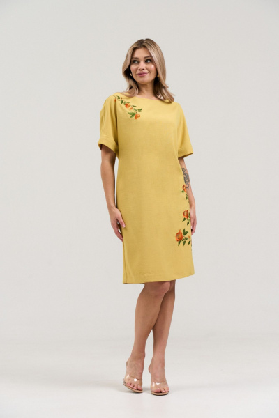 Платье LadisLine 1499 горчица - фото 1