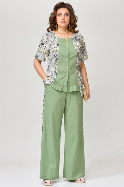 Блуза, брюки Fita 1611 оливково-зеленый - фото 4
