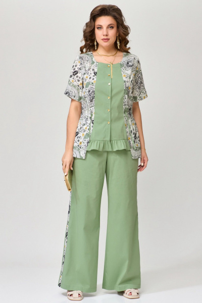 Блуза, брюки Fita 1611 оливково-зеленый - фото 3