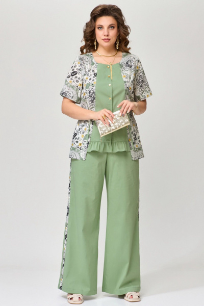 Блуза, брюки Fita 1611 оливково-зеленый - фото 1