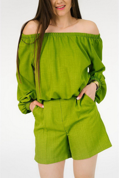 Блуза MONA STYLE FASHION&DESIGN 23038 зеленый - фото 8