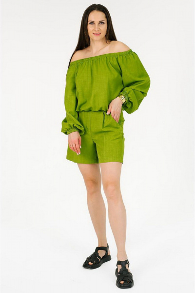Блуза MONA STYLE FASHION&DESIGN 23038 зеленый - фото 7