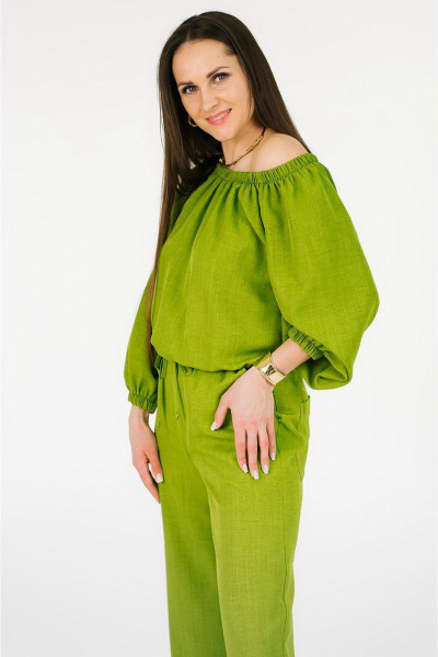 Блуза MONA STYLE FASHION&DESIGN 23038 зеленый - фото 4