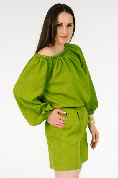 Блуза MONA STYLE FASHION&DESIGN 23038 зеленый - фото 2