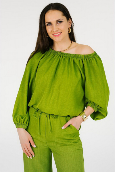 Блуза MONA STYLE FASHION&DESIGN 23038 зеленый - фото 1
