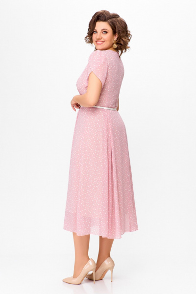Платье Swallow 741 нежно-розовый+горох - фото 9