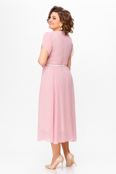 Платье Swallow 741 нежно-розовый+горох - фото 8