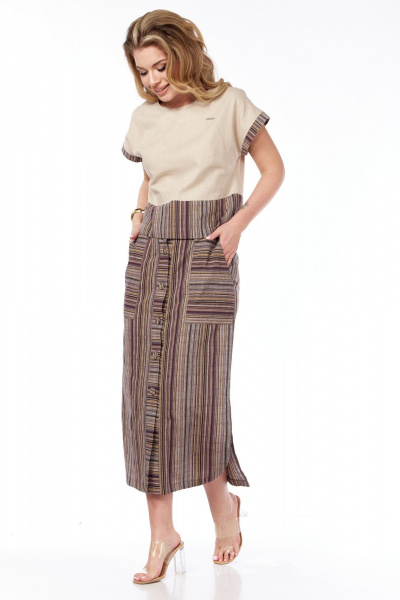 Блуза, юбка Galean Style 693.1 коричневый - фото 7
