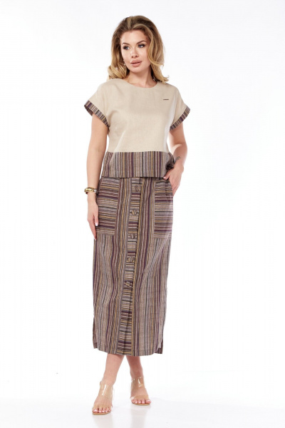 Блуза, юбка Galean Style 693.1 коричневый - фото 6