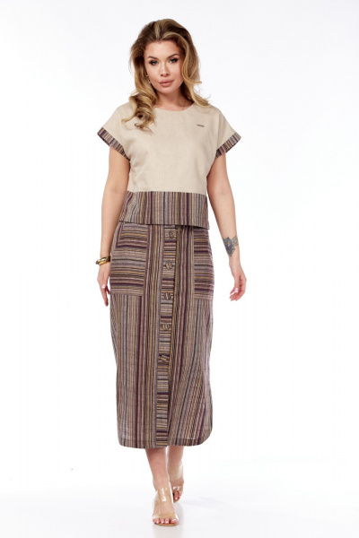 Блуза, юбка Galean Style 693.1 коричневый - фото 4