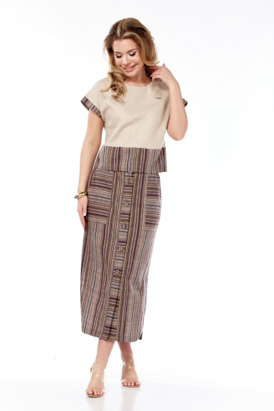 Блуза, юбка Galean Style 693.1 коричневый - фото 3