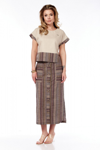 Блуза, юбка Galean Style 693.1 коричневый - фото 2