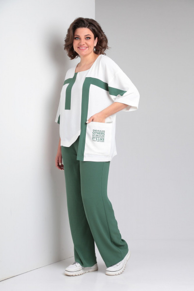 Блуза, брюки Rishelie 956 зеленый - фото 6