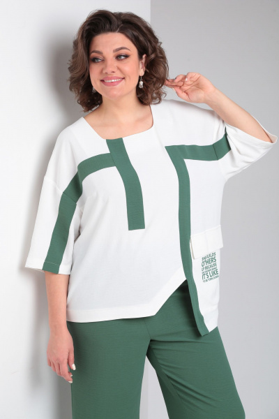 Блуза, брюки Rishelie 956 зеленый - фото 5