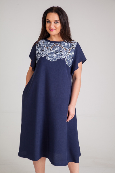 Платье ELLETTO 1559 темно-синий - фото 1