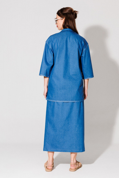 Блуза, юбка NikVa 486-3 синий - фото 3
