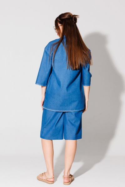 Блуза, шорты NikVa 547-1 синий - фото 4
