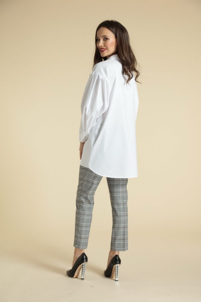 Блуза, брюки Магия моды 1794 белый+серый - фото 2