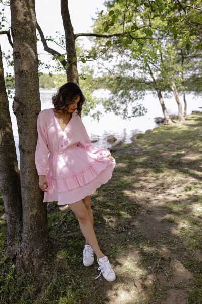 Платье Krasa М389-24 розовый - фото 8