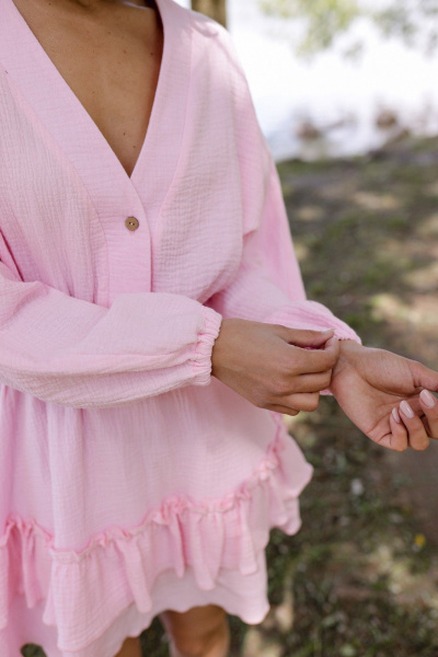 Платье Krasa М389-24 розовый - фото 7