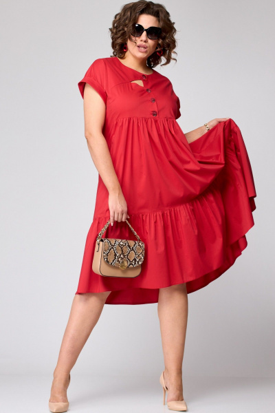 Платье EVA GRANT 7327Х красный - фото 7