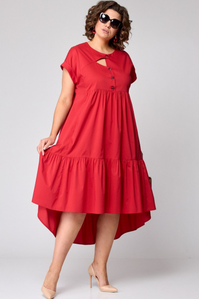 Платье EVA GRANT 7327Х красный - фото 3
