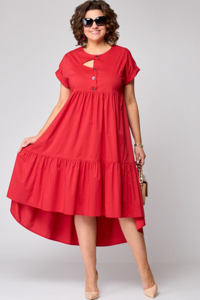 Платье EVA GRANT 7327Х красный - фото 2