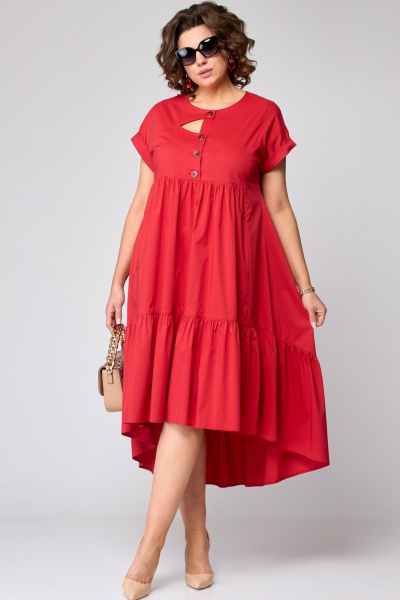 Платье EVA GRANT 7327Х красный - фото 1