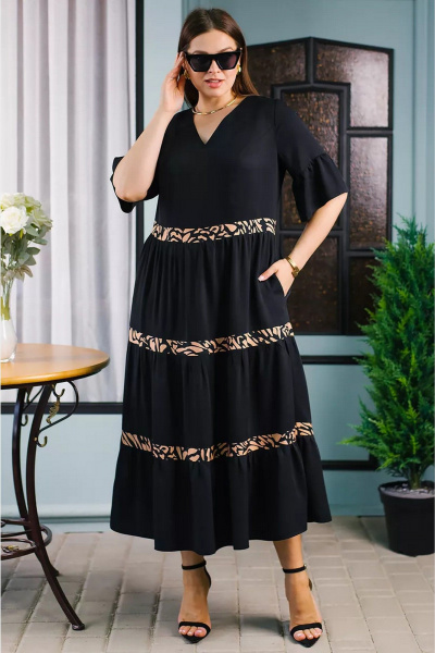 Платье TAEMNA 24037 черный - фото 2
