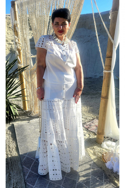 Блуза, юбка Vittoria Queen 21473/1 белый - фото 3
