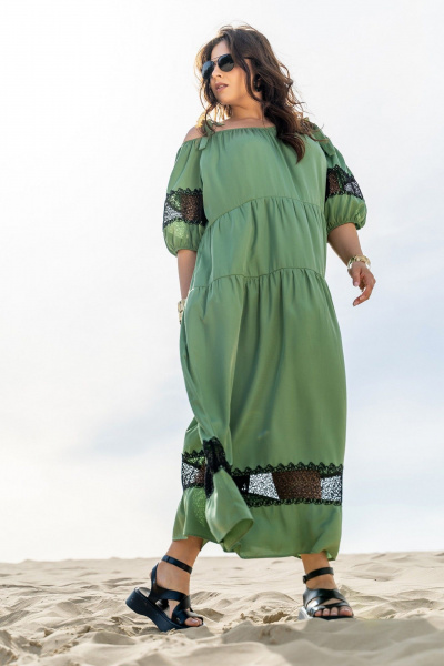 Платье Andina 830 олива - фото 7