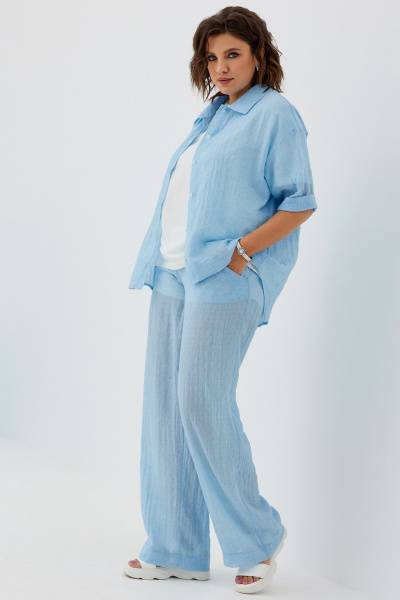 Блуза, брюки BegiModa 3065 голубой - фото 3