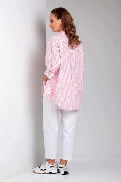 Брюки, рубашка Liona Style 898 розовая_полоска - фото 4