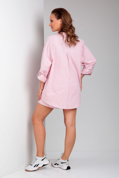 Рубашка, шорты Liona Style 899 розовая_полоска - фото 2