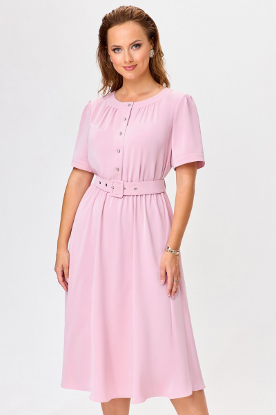 Платье, пояс Bazalini 4953 розовый - фото 1