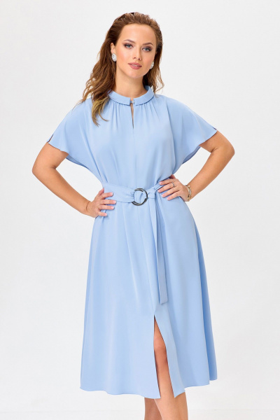 Платье, пояс Bazalini 4954 голубой - фото 1