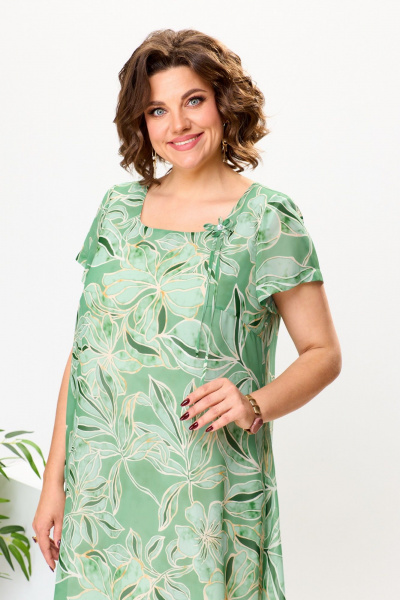Платье Romanovich Style 1-1332 зеленый_цветы - фото 8