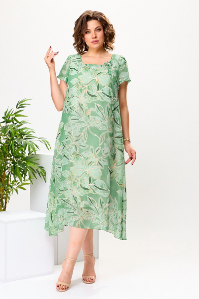 Платье Romanovich Style 1-1332 зеленый_цветы - фото 7